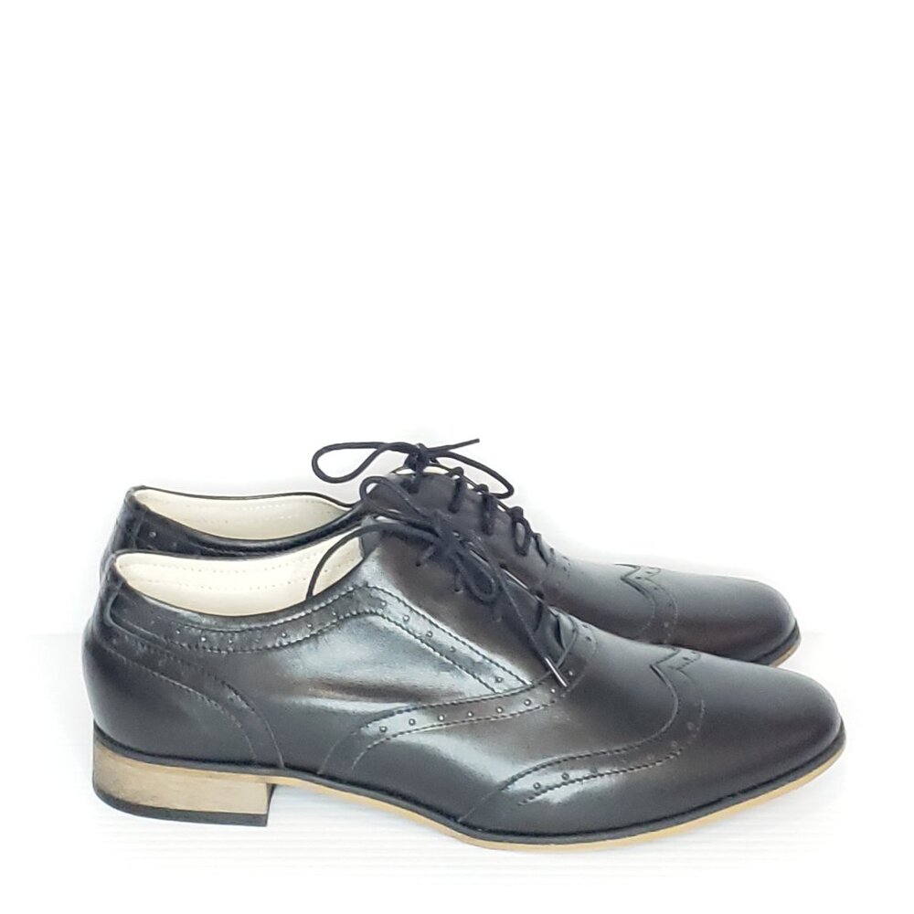 Zapato Black Leather Oxford - HAML6